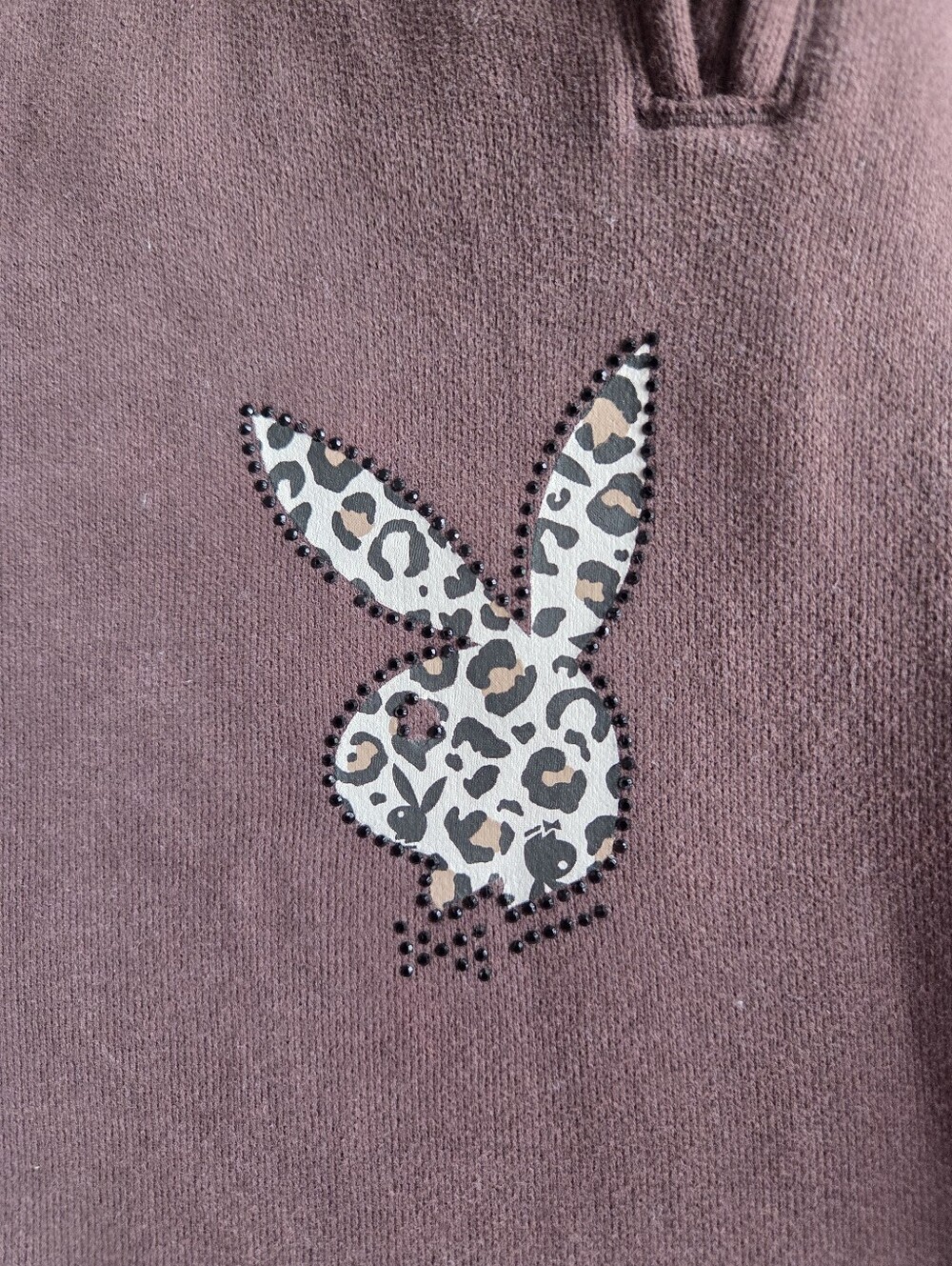 Playboy by PacSun Leopard Bunny Rhinestone Sweatpants Brown XS